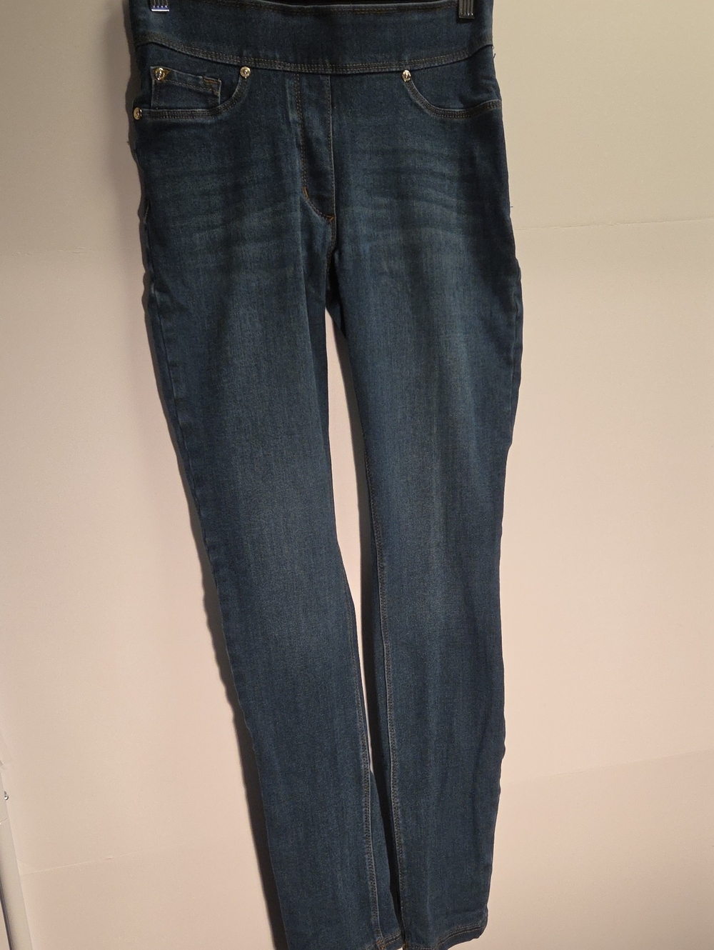 Slim Dark Blue Women's Skinny Jeans - Stretch Denim Size S (6-8)
